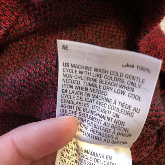 Alfani Mens Crewneck Sweater Sz L Red Abstract 100% Cotton Festive - Picture 3 of 6